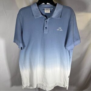 Birds of Condor‎ (Coogi) Gradient Polo Pique Golf Shirt Blue to White Ombre XL